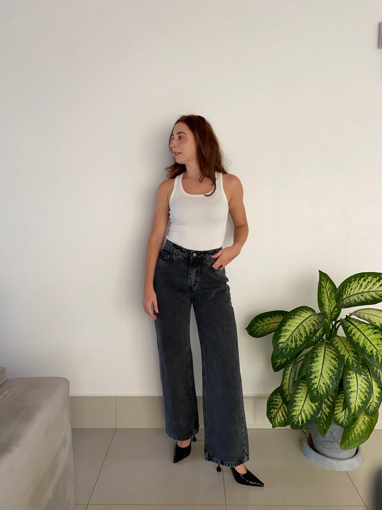 Jeans Wide Leg - Preto