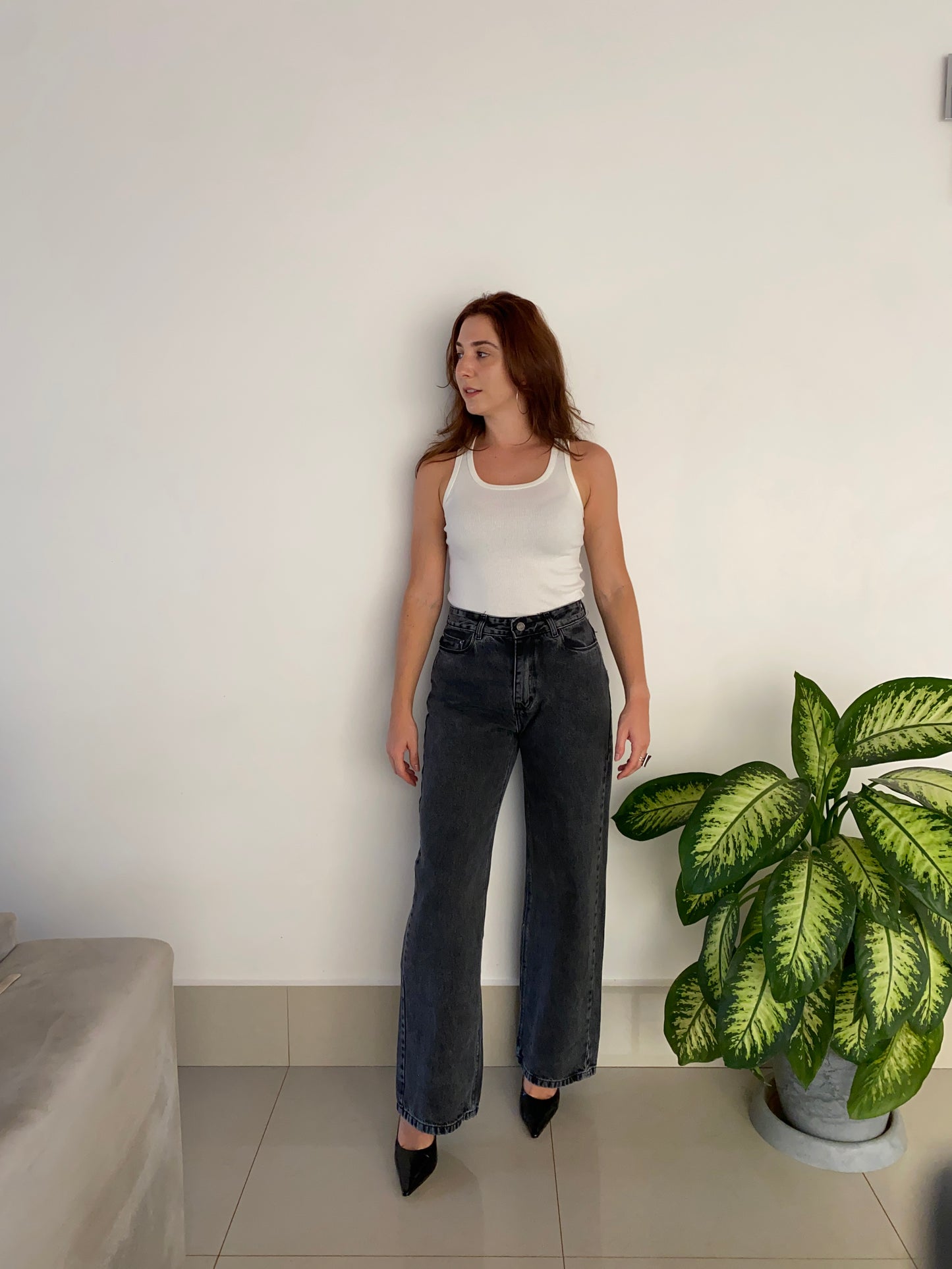 Jeans Wide Leg - Preto