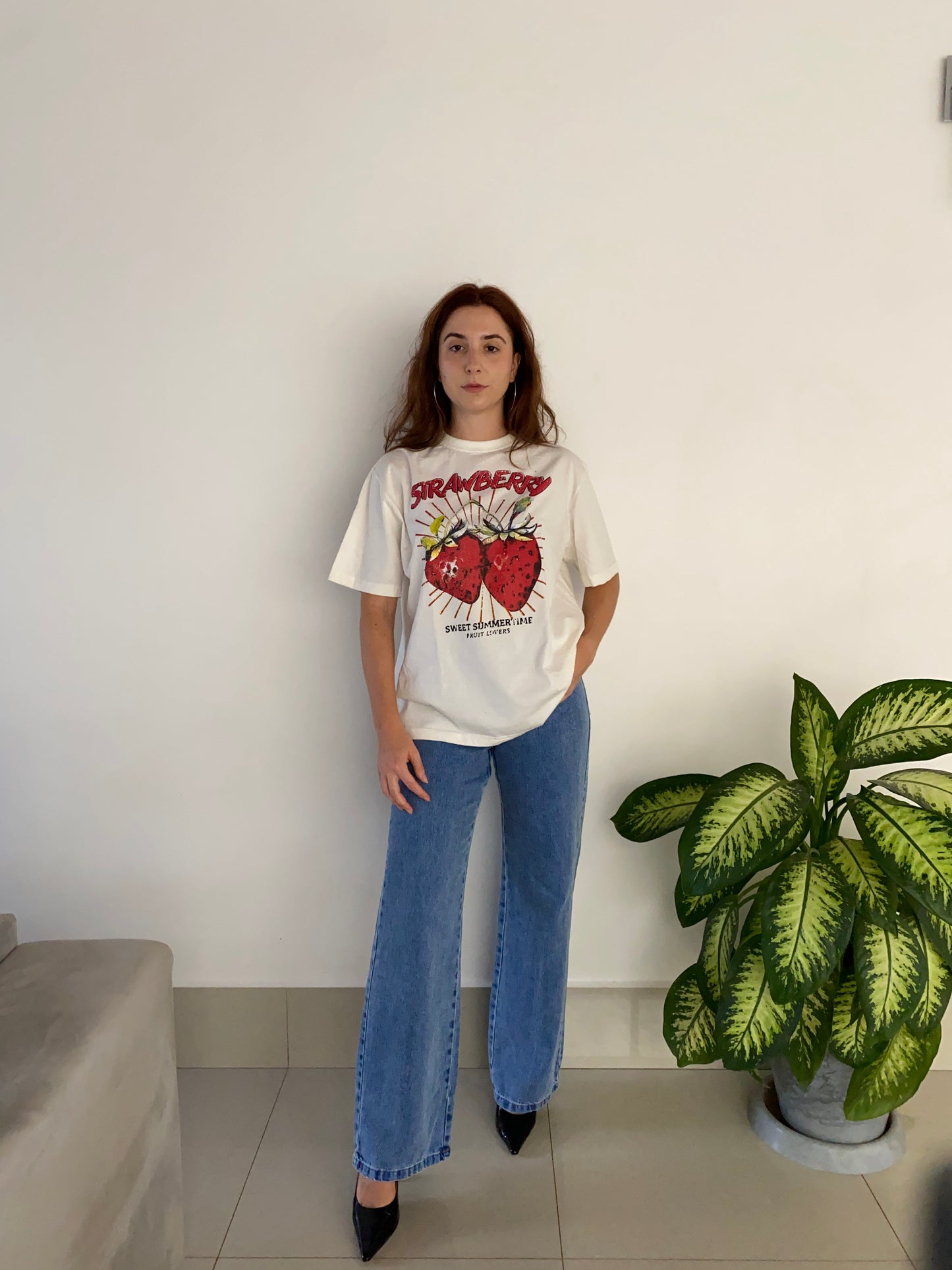 T-shirt oversized - Morango