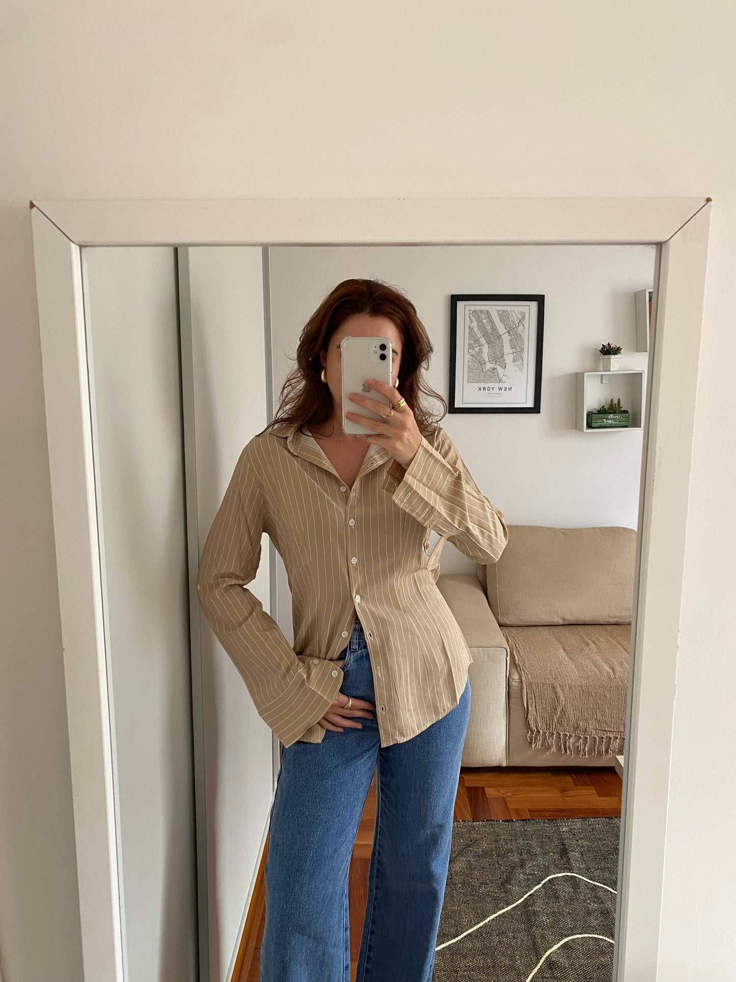 Camisa em viscose - Nude