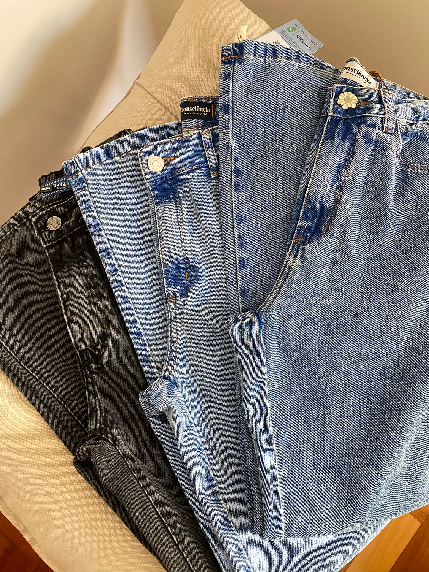 Jeans Wide Leg - 100% Algodão