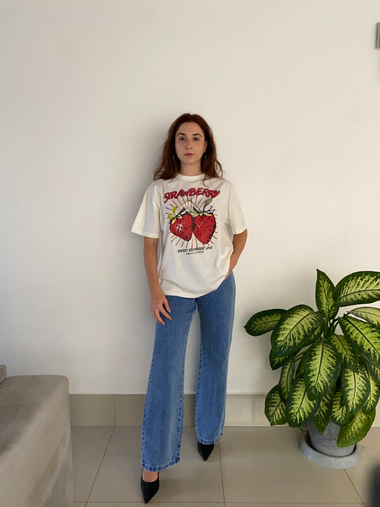 T-shirt oversized - Morango
