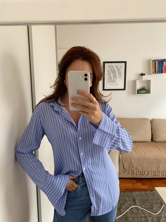 Camisa em viscose - Azul